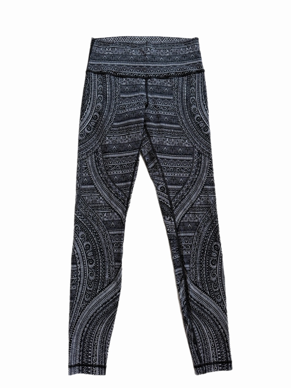 Lululemon Wunder Under High Rise Leggings 8 Nulux Black Paisley 28”